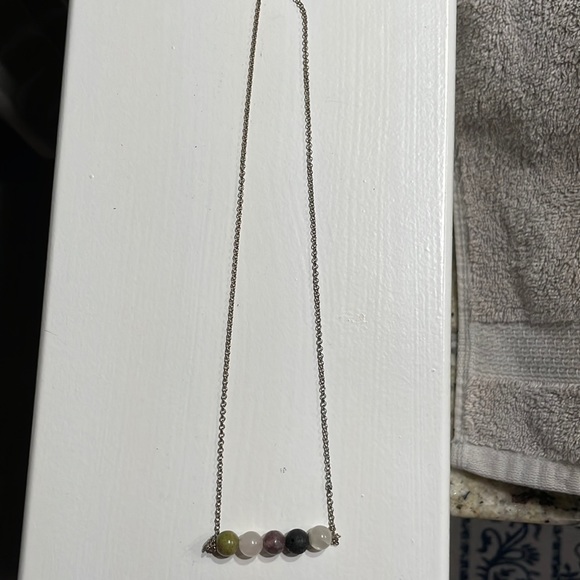 925 Sterling Italy - Natural Gemstone Necklace - Picture 1 of 5
